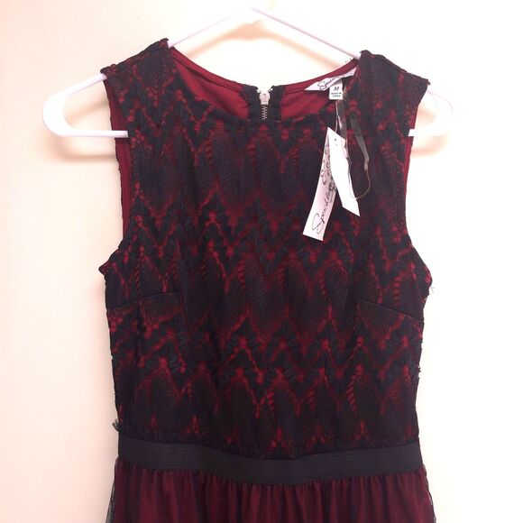 Speechless Black Lace Maroon Fit & Flare Dress M Goth Homecoming Y2K Party Hoco - Picture 3 of 7